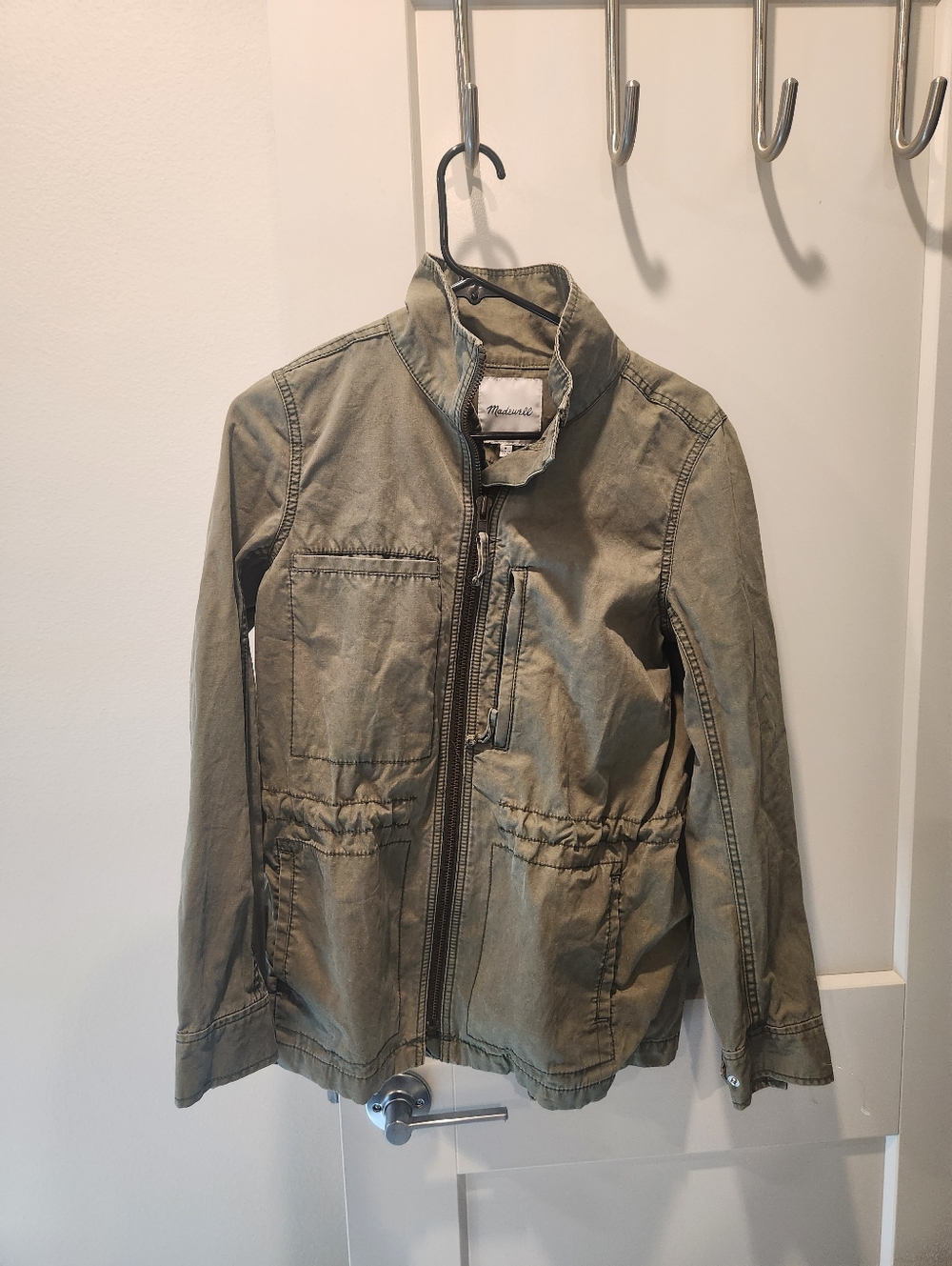 Madewell FLEET Light Olive Utility Zip Front Jacket